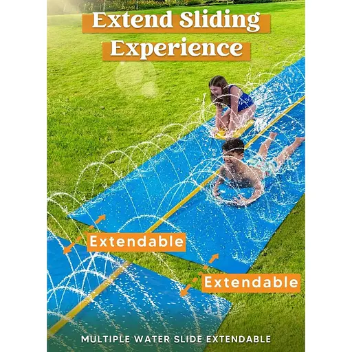 Величезна водна гірка Sloosh, 30 футів x 6 футів для важких умов експлуатації з вбудованим спринклером - фото 4