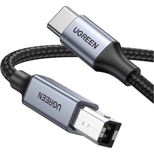 Кабель Ugreen US370 USB-C to USB-B 1.0m (80805) чорний [135892] - фото 2
