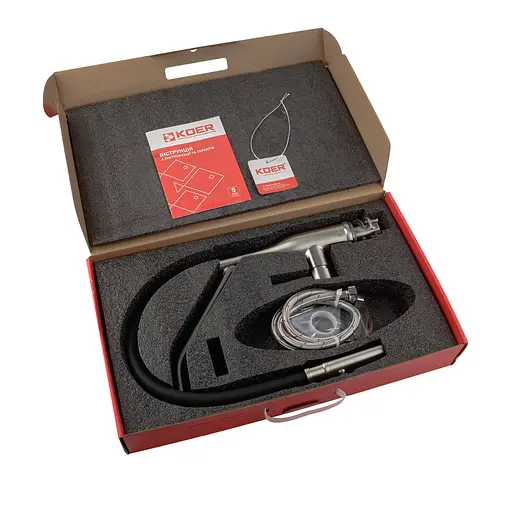 Змішувач для кухні Koer KI-70026-02 із чорним силіконовим виливом KR5209 Нержавіюча сталь - фото 3