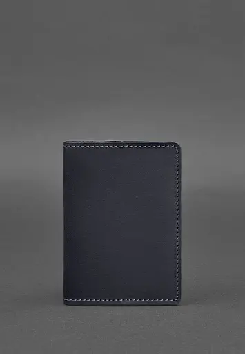 Кожаная обложка для паспорта и военного билета 1.3 синяя Crazy Horse - фото 2