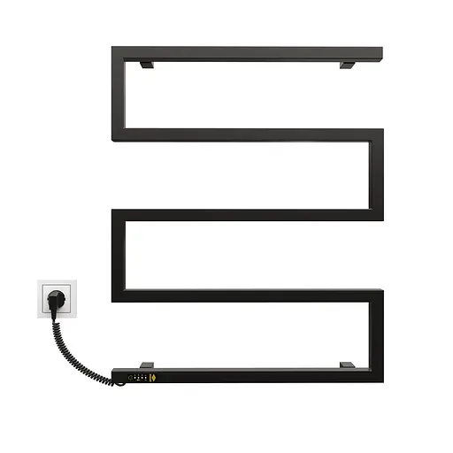 Електрична рушникосушарка Kosser Зета 685x550 EL ЗЗ02EL, Чорний матовий, Ліве - фото 2