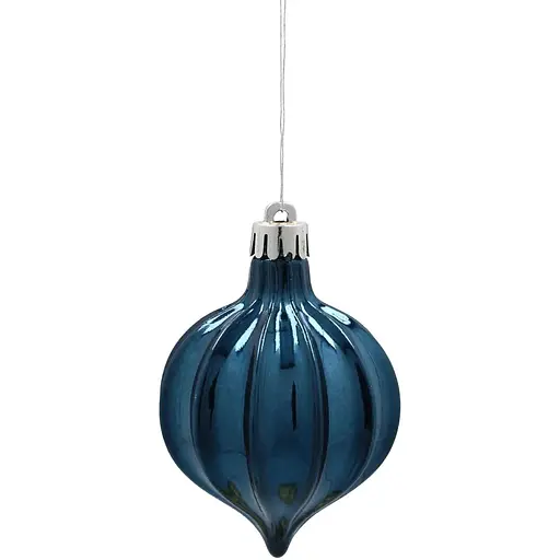 Комплект елочных шариков Chomik пластиковые 6 см синие 8 шт. (GIF3979) - фото 2