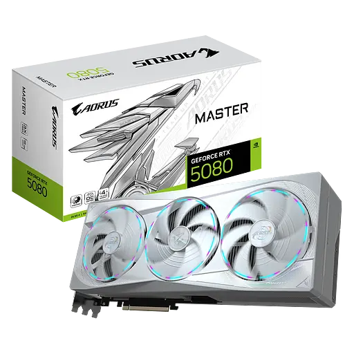 Відеокарта GeForce RTX 5080 16GB Gigabyte Aorus Master Ice (GV-N5080AORUSM ICE-16GD)