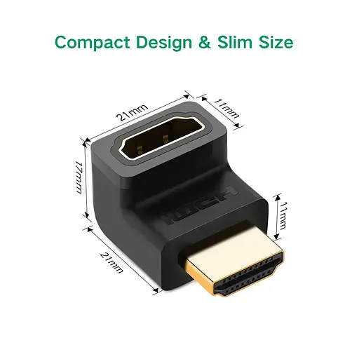 Адаптер UGREEN HDMI 4K Adapter Male to Female Up-angled - фото 5