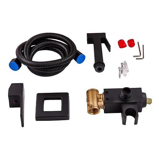 Набір гігієнічного душу прихованого монтажу Zerix LEB9-123 black ZX5572, Чорний матовий - фото 2