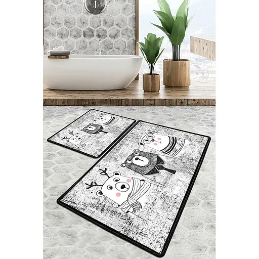 Набір килимків для ванної кімнати Chilai Home Three Bears Banyo Halisi Djt 60 x 100 + 50 x 60