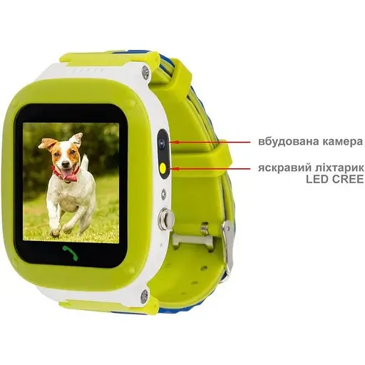 Smart Watch AmiGo GO004 Splashproof Camera+Led Green UA UCRF - фото 5