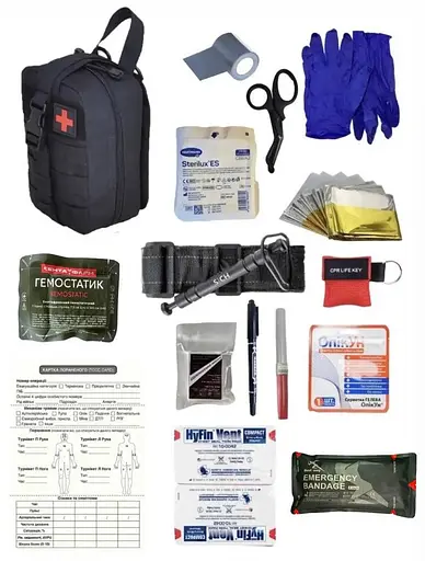 Аптечка укомплектованная №10 Rescue Ready в подсумке с быстрым сбросом темно-синий - фото 1