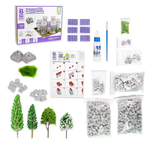 Будівельний набір для творчості з міні-цеглинок BLOCKY Лицарський Замок, Strateg