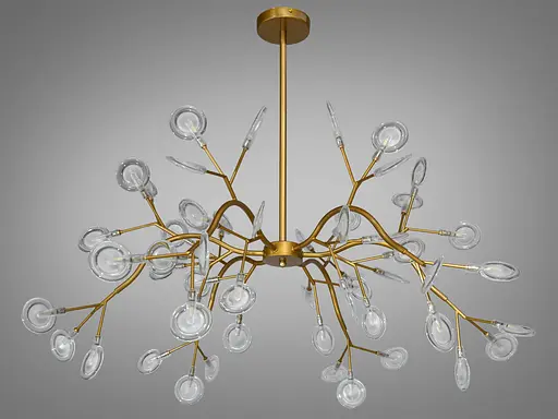 Модная новинка, люстра для зала "Светлячок", 54 лампы, золото сатин - фото 1