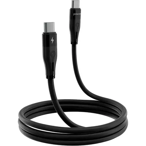 Кабель Proove Soft Silicone USB-C to USB-C 60W 1m Black (CCSO60002201) [130635]