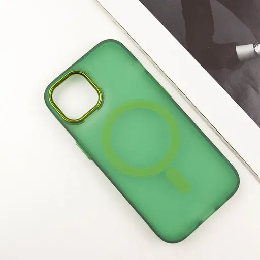 Чохол Epik TPU+PC Lily with MagSafe для Apple iPhone 15, 6.1 Army Green - фото 3