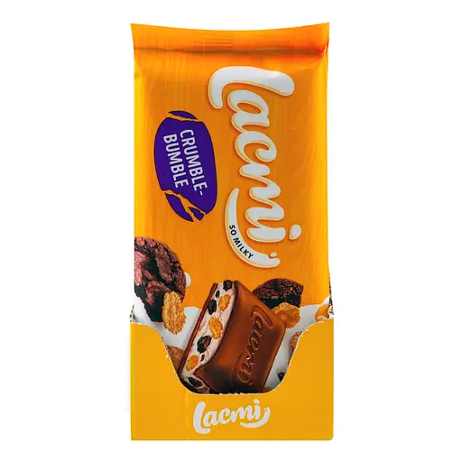 Уцінка. Шоколад Roshen Lacmi Crumble-Bumble молочний з молочною начинкою, кукурудзяними пластівцями та печивом 90 г - фото 2