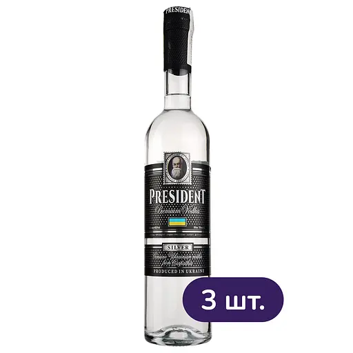 Водка President Silve 40% 2.1 л (3 шт. х 0.7 л)