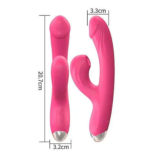 Вібратор з 20 режимами стимуляції клітора і точки G USB 21,3 см Чорний - фото 3