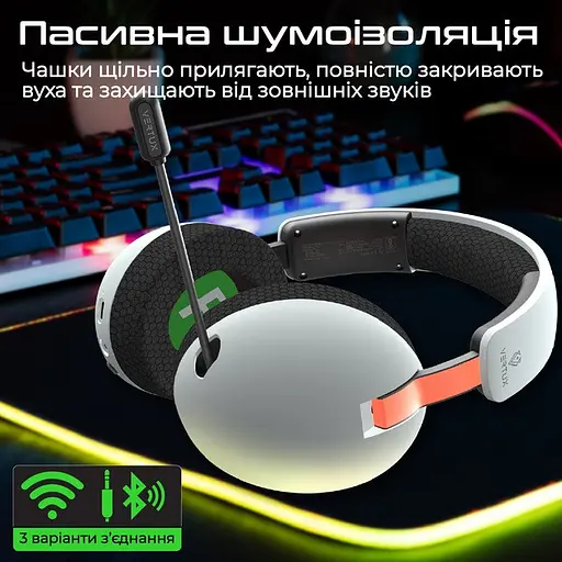 Навушники бездротові Vertux BB-8 білі - фото 6