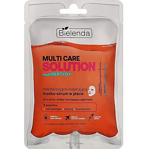 Восстановительная и подтягивающая тканевая маска-сыворотка Bielenda Multi Care Solution Multi Peptides