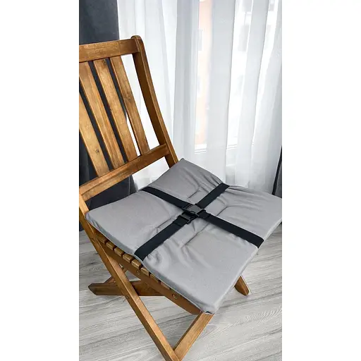 Водоотталкивающая подушка на стул Темно-серый однотон (2 шт.) - фото 9