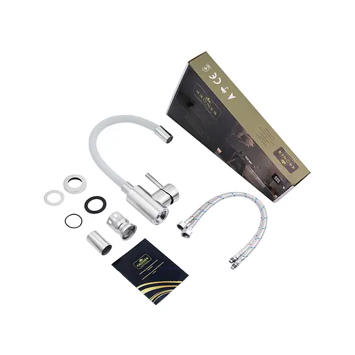 Смеситель для кухни с гибким изливом Kroner KRP Edelstahl Klassisch - ESG035GRA CV024354 Хром матовый - фото 9