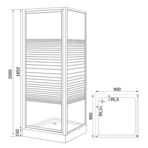 Душова кабіна Eger Frida 90x90 см з піддоном 599-151-15, другий, білий - фото 9