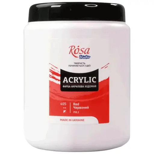 Фарба акрилова Rosa Studio Червона 405, 1000 мл