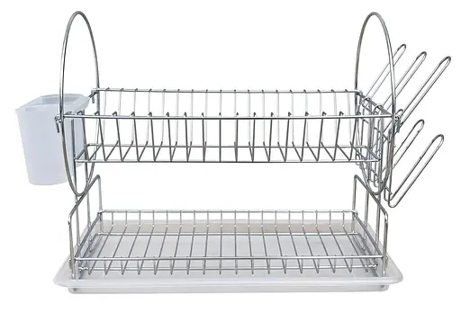 Сушарка для посуду Lemax дворівнева з піддоном 50х23.5х33 см хром (LF-101) - фото 3