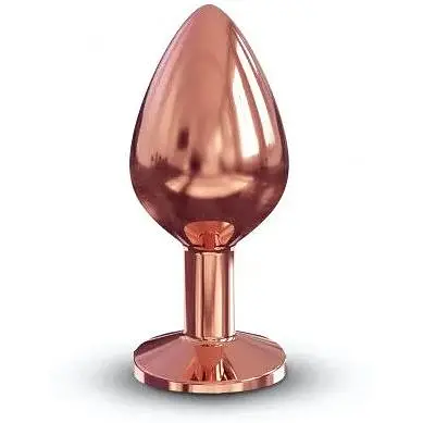 Металева анальна пробка Dorcel - Diamond Plug Rose Gold із прикрасою у вигляді кристалу M - фото 2