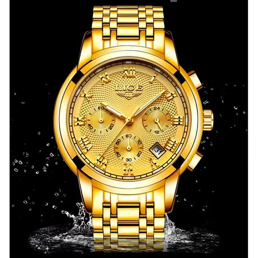 Мужские наручные часы Lige Royal Gold