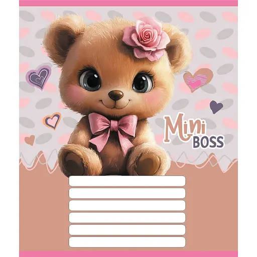 Зошит учнівський "Міні ведмедики" Leader 012-510157C-2 в косу лінію, 12 аркушів (959051) - фото 1