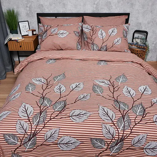 Комплект постільної білизни Moon&Star Бязь Gold Люкс Autumn Leaves King Size 220x240 наволочки 4х70х70 - фото 5