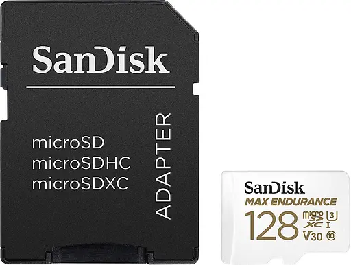 Карта памяти Sandisk 128GB microSDXC C10 UHS-I U3 Max Endurance (SDSQQVR-128G-GN6IA) - фото 1