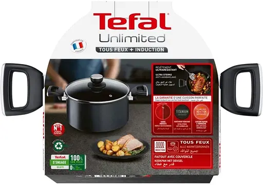 Кастрюля Tefal Unlimited 24 см 5.3 л (G2554672) - фото 4
