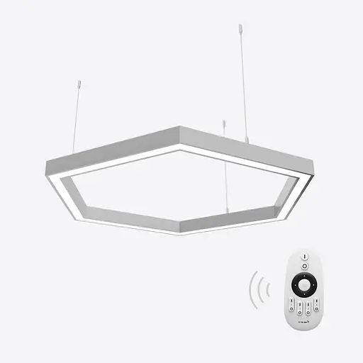 Управляемый светодиодный светильник X-LED 120Вт шестиугольник серый (860х745х43) - фото 1