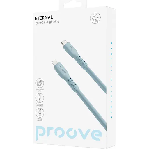 Кабель Proove Eternal USB-C to Lightning 27W 1m Light Blue (CCET27002102) [131013] - фото 2