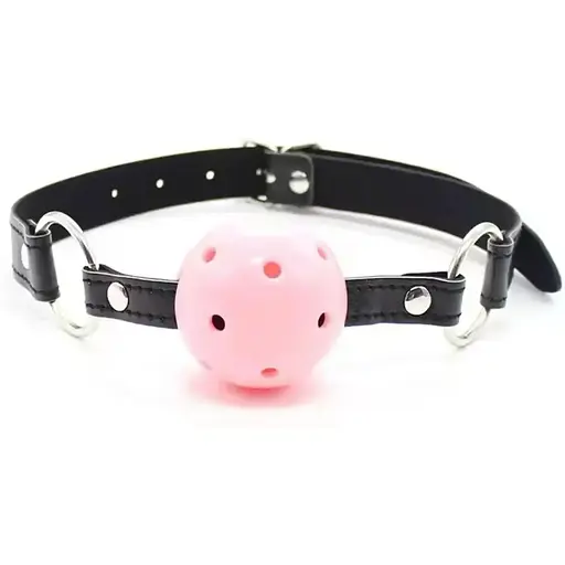 Кляп в рот БДСМ с пластиковым шариком - фото 3