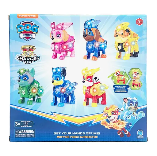 Ігровий набір Щенячий Патруль PH038, 6 фігурок які світяться та нагрудний значок - фото 2
