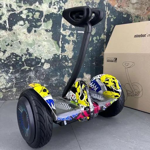 Гироскутер Ninebot Mini С Ручкой Желтый граффити - фото 2