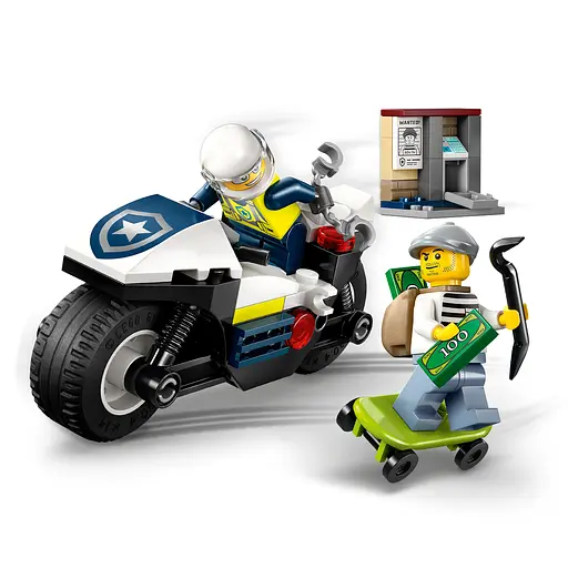 Конструктор LEGO City Преследование на полицейском мотоцикле 65 деталей (60455) - фото 6