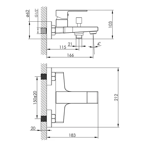 Смеситель для ванны Imprese Violik black matt f03210810AA Черный матовый - фото 2