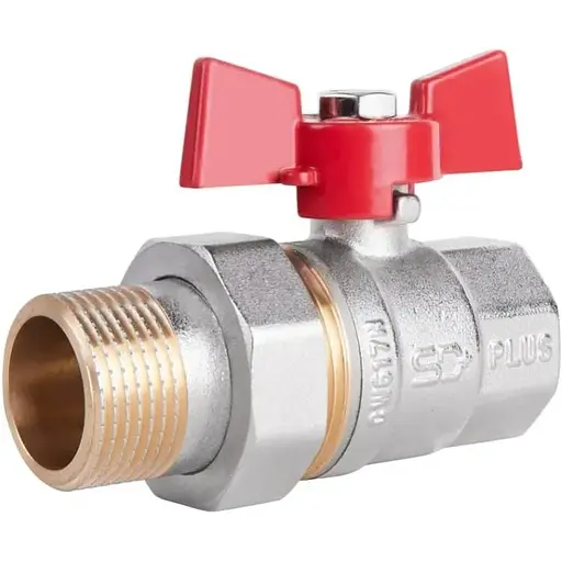 Кран кульовий Thermo Alliance "Американка" Standart 1" ВЗ прямий, латунь, PN40, метелик SD220NW25PN40 - фото 1