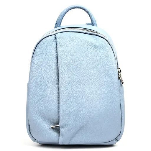 Кожаный женский рюкзак голубой VIRGINIA CONTI 23х30х10 см sum0028640 - фото 1