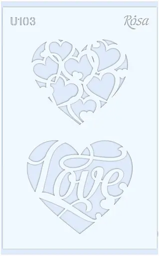 Трафарет многоразовый универсальный №U103 Love 13×20см прозрачный 0,5мм Rosa Talent - фото 1