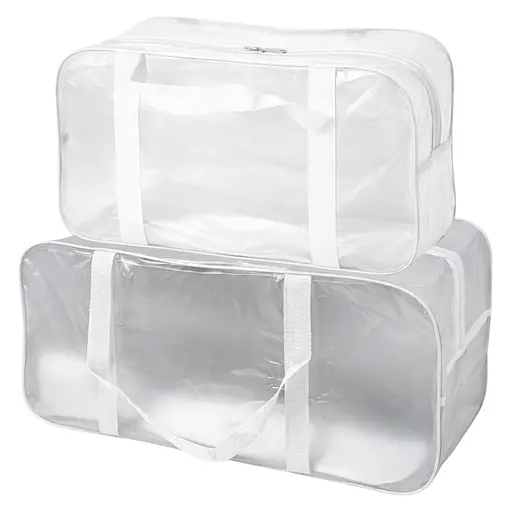 Набор матовых сумок в роддом: размер М 40х25х20 см + размер L 50х25х30 см (белые) - фото 1