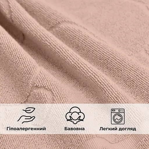 Килимок для ніг та ванної кімнати Idei бавовна жаккард з ніжками 50х70 см бежевий (8-35875*002) - фото 3