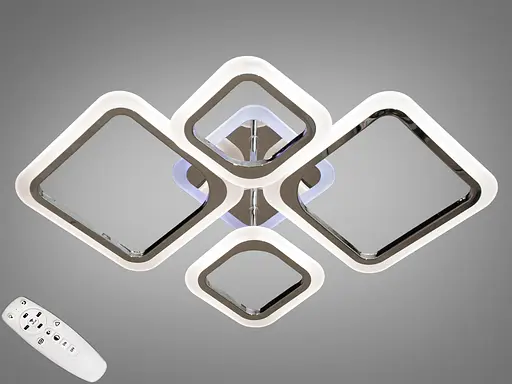 Світлодіодна люстра смарт світильник з пультом, хром, 80W - фото 1