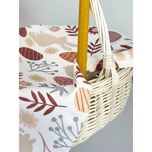 Комплект Пасхальная корзинаБуковина (большая) с водоотталкивающим полотенцем 70х40 см Пасхальные зайчики и свечой - фото 2