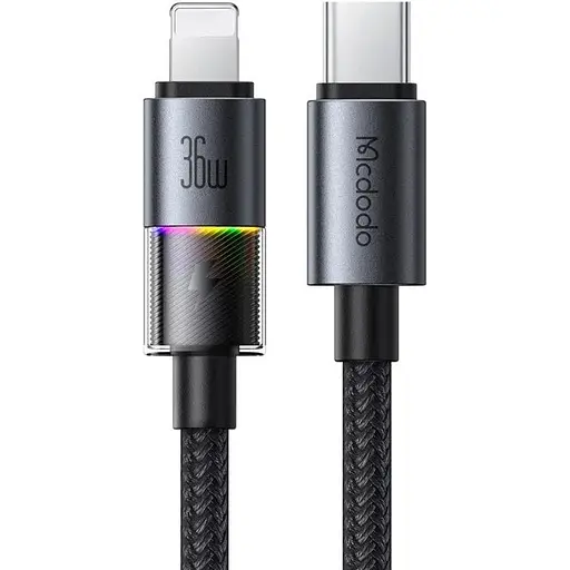 Кабель Mcdodo USB-C to lightning Cable with 7 Colorful Lights 1,2 м CA-8190 Черный