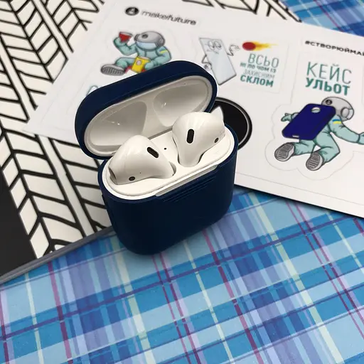 Чохол для навушників MAKE Apple AirPods 1/2 Silicone Blue - фото 3