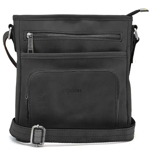 Чоловіча шкіряна сумка через плече TARWA 22х25.5х3.5 см sum0025691 - фото 3