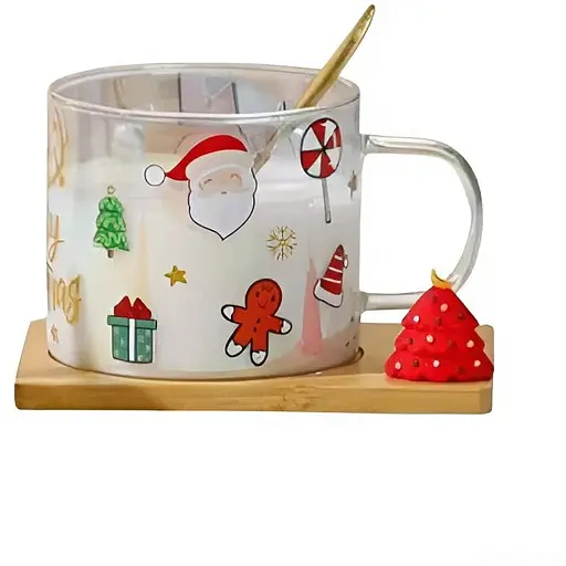 Чашка Led Ny Tree Limited Edition для чаю/кави з бамбуковою підставкою та ложкою 280 мл (B060702)